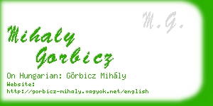 mihaly gorbicz business card