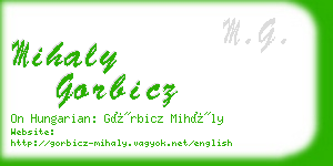 mihaly gorbicz business card
